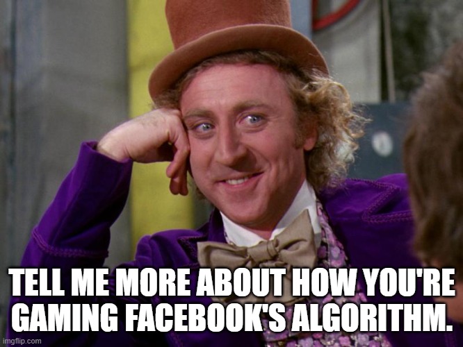 Charlie Choc Factory Meme - Facebook Algorithm