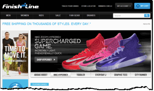 Finish Line website