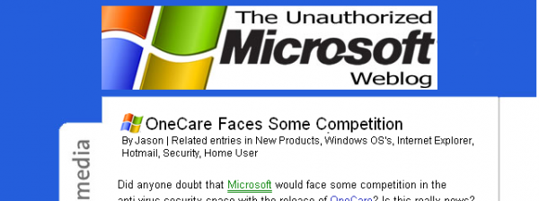 Microsoft Weblog Screen Shot
