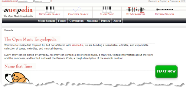 Musipedia Website Screenshot